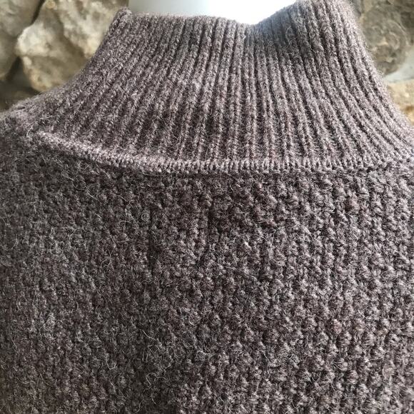 NEW Gap Knit Turtleneck Cotton Wool Alpaca Brown Sweater Women's Size S NWT $90 - Picture 4 of 7